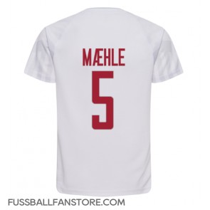 Dänemark Joakim Maehle #5 Replik Auswärtstrikot WM 2022 Kurzarm